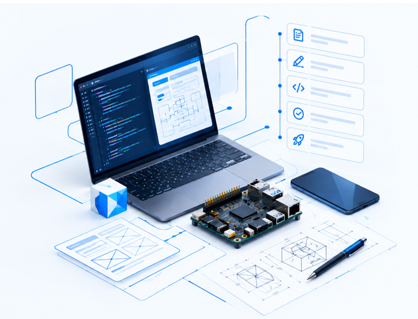 Arquitectura de una solución tecnológica con software, infraestructura, bases de datos y sistemas